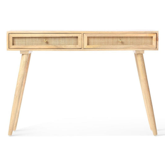 Vodrohome 2 Drawer cane consol table for hallway - rattan console tables for entryway CO#004 - vodrohome
