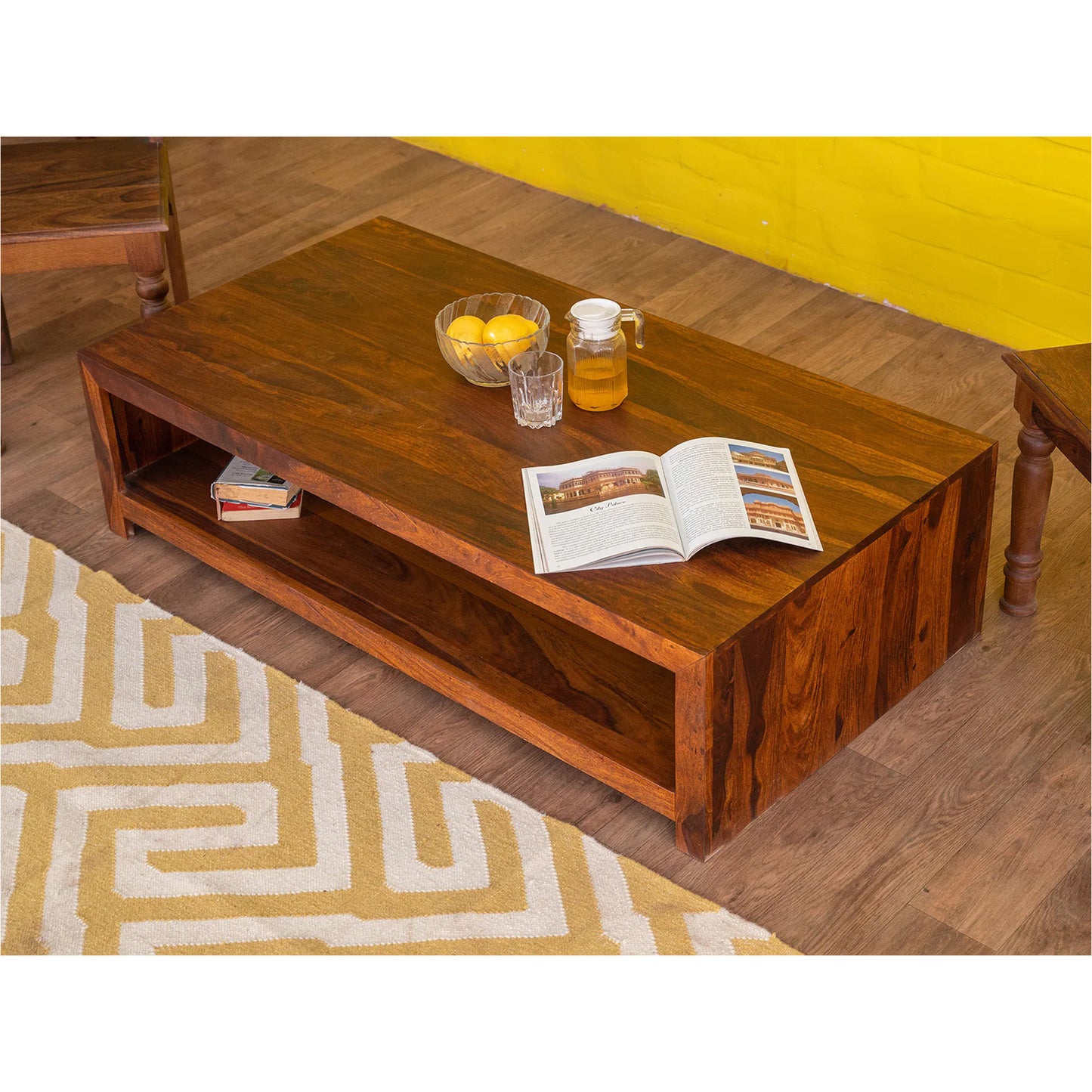 Vodrohome classic design center table for office – solid sheesam wood coffee confrence table - sofa set table – available in 2 stains C#015 - vodrohome