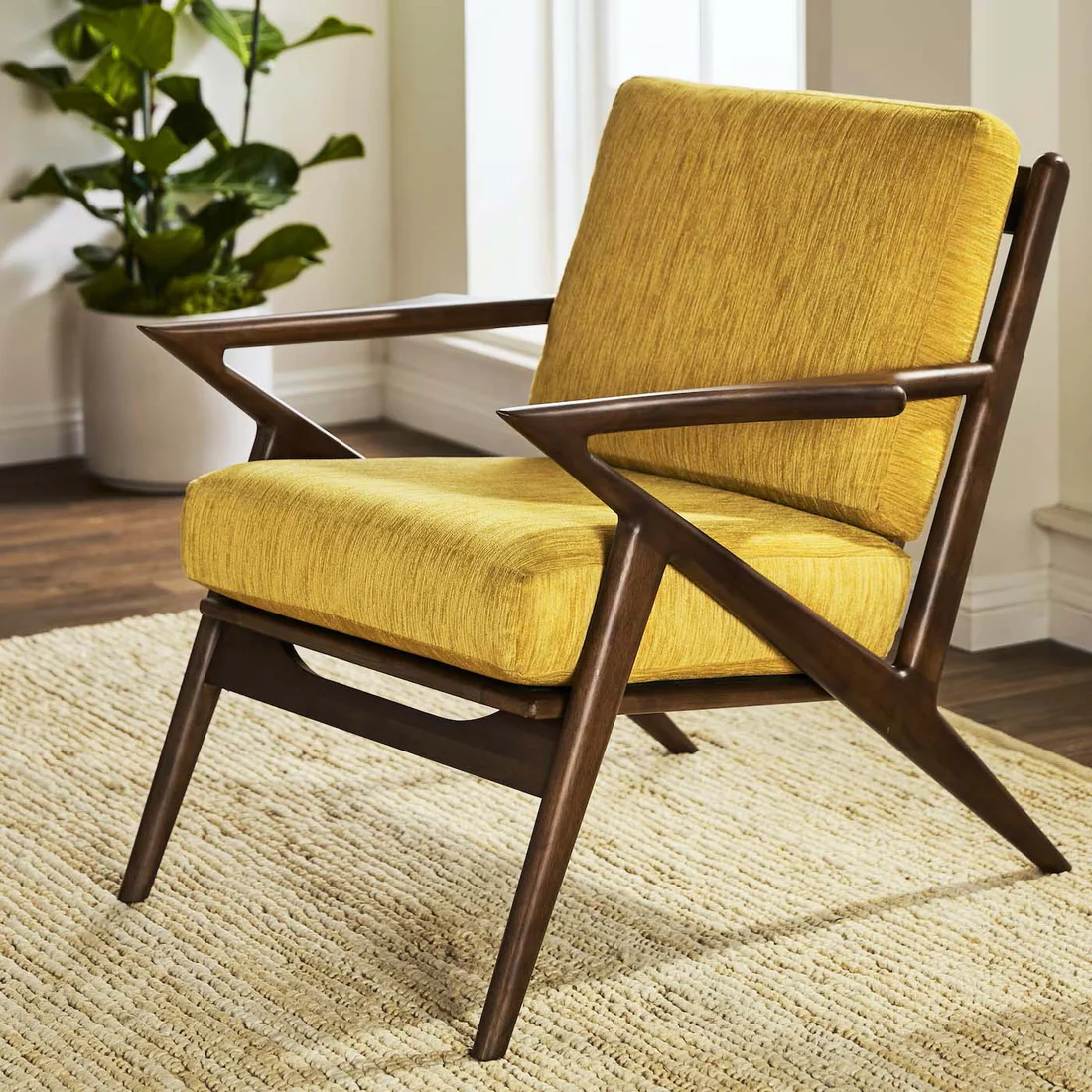Vodrohome Marwar Upholstered Arm Chair Cum Sofa Sheesham Lounge Accent Chair living, Z/ Zed chair 28"w x 31"d x 28"h CH#019 - vodrohome