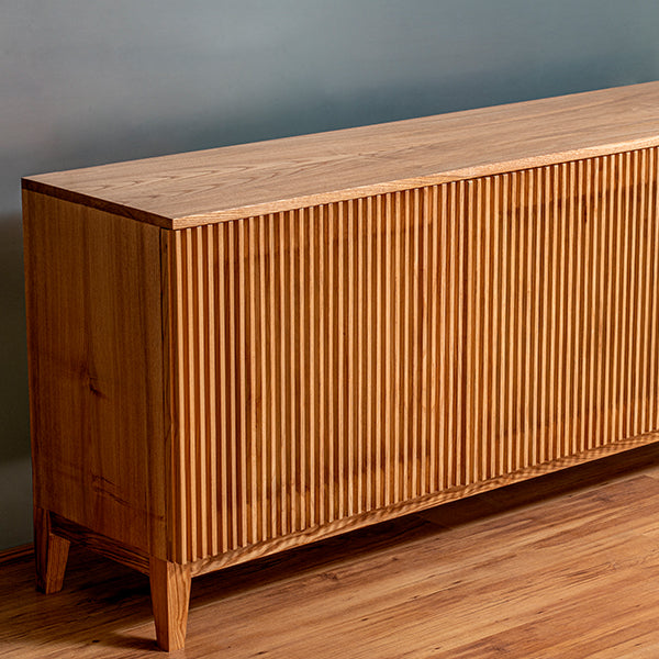 Vodrohome Solid Accacia wood consol table – side board with three drawers and 2 compartments with slatted doors 180x40x70 cm SB#001 - vodrohome