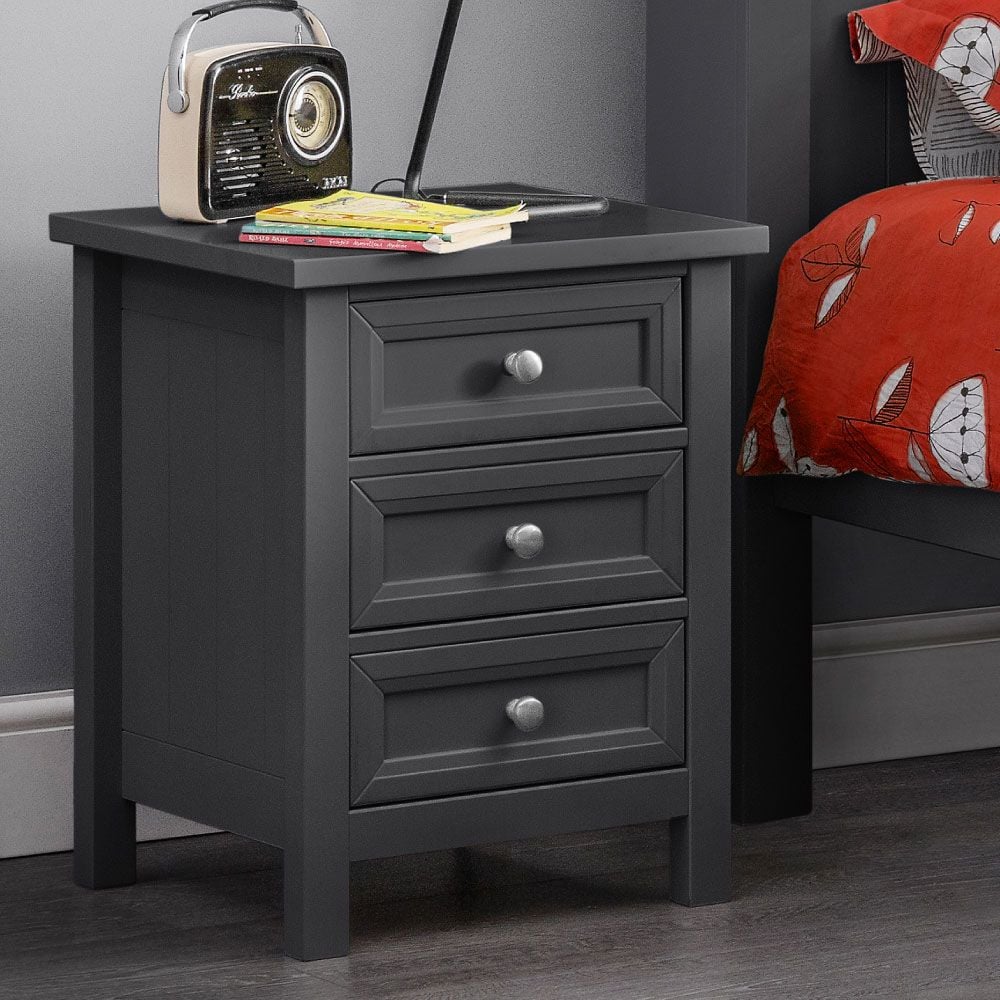 Vodrohome Solid Acacia wood night stand table modern - three drawers bed side table 40x40x60 cm S#008 - vodrohome