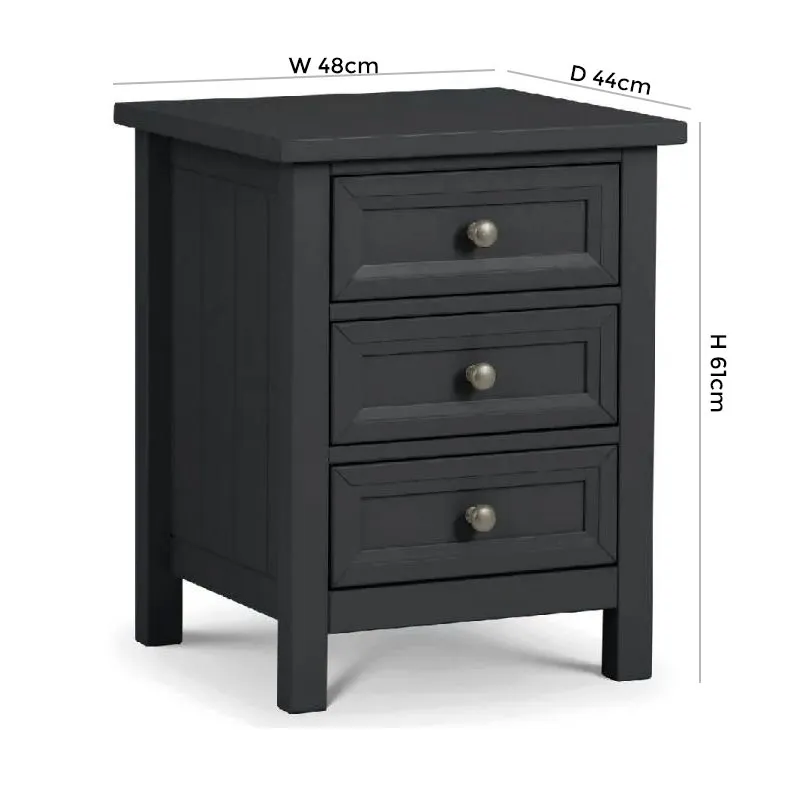 Vodrohome Solid Acacia wood night stand table modern - three drawers bed side table 40x40x60 cm S#008 - vodrohome