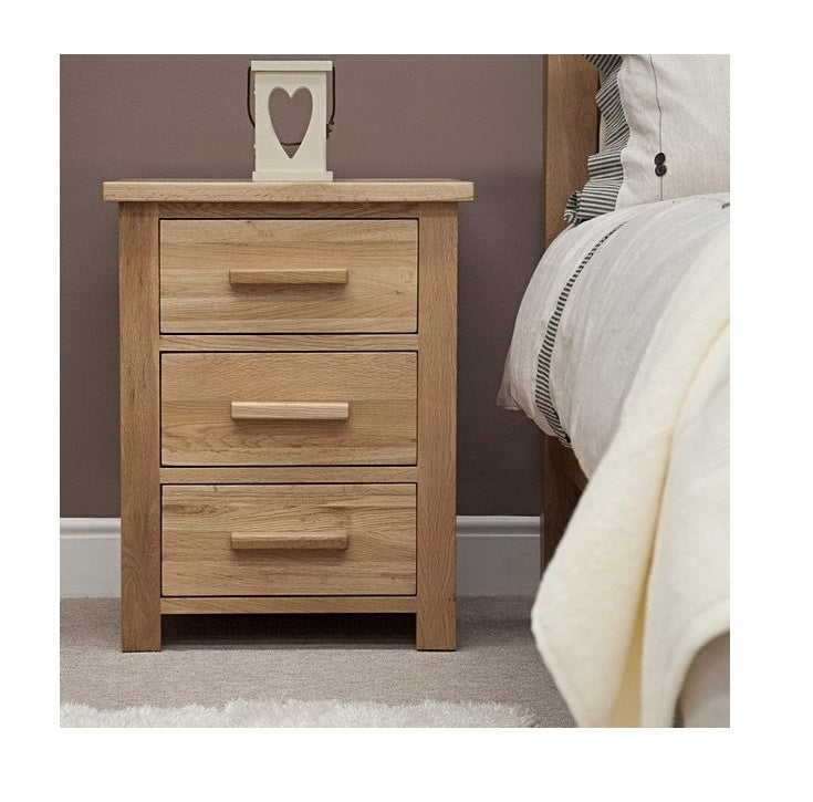 Vodrohome Solid Acacia wood night stand table modern - three drawers bed side table 47x42x60 cm S#030 - vodrohome