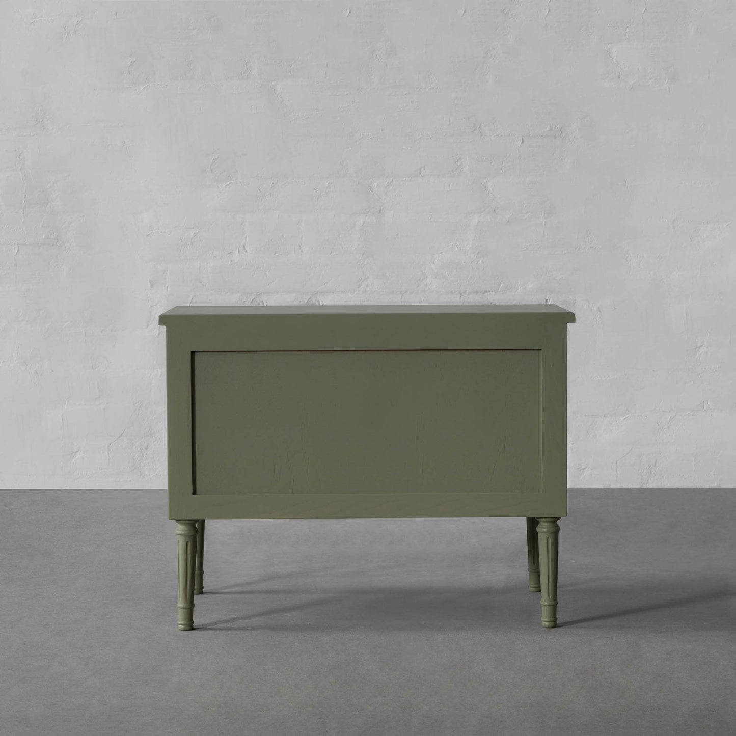 Vodrohome solid wood rattan night stand table sage green - two drawers bed side table night stand 76x41x51 cm S#033 - vodrohome