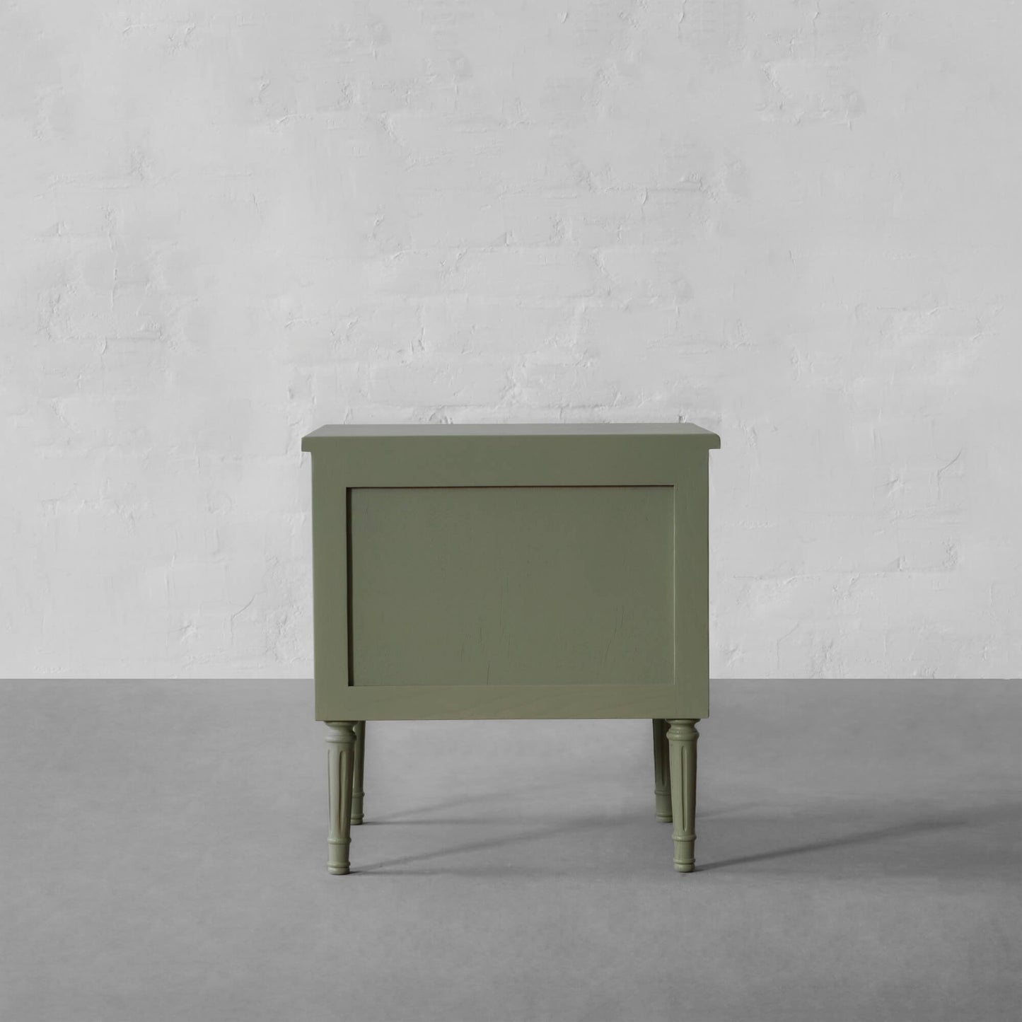 Vodrohome solid wood rattan night stand table sage green - two drawers bed side table night stand 48x41x51 cm S#034 - vodrohome
