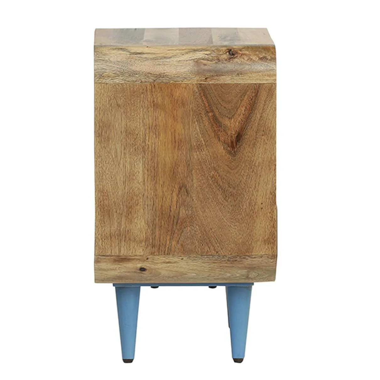 Vodrohome solid wood mango wood bedside table – sea side bedside night stand with three drawer end table 41x35.5x61 cm S#040