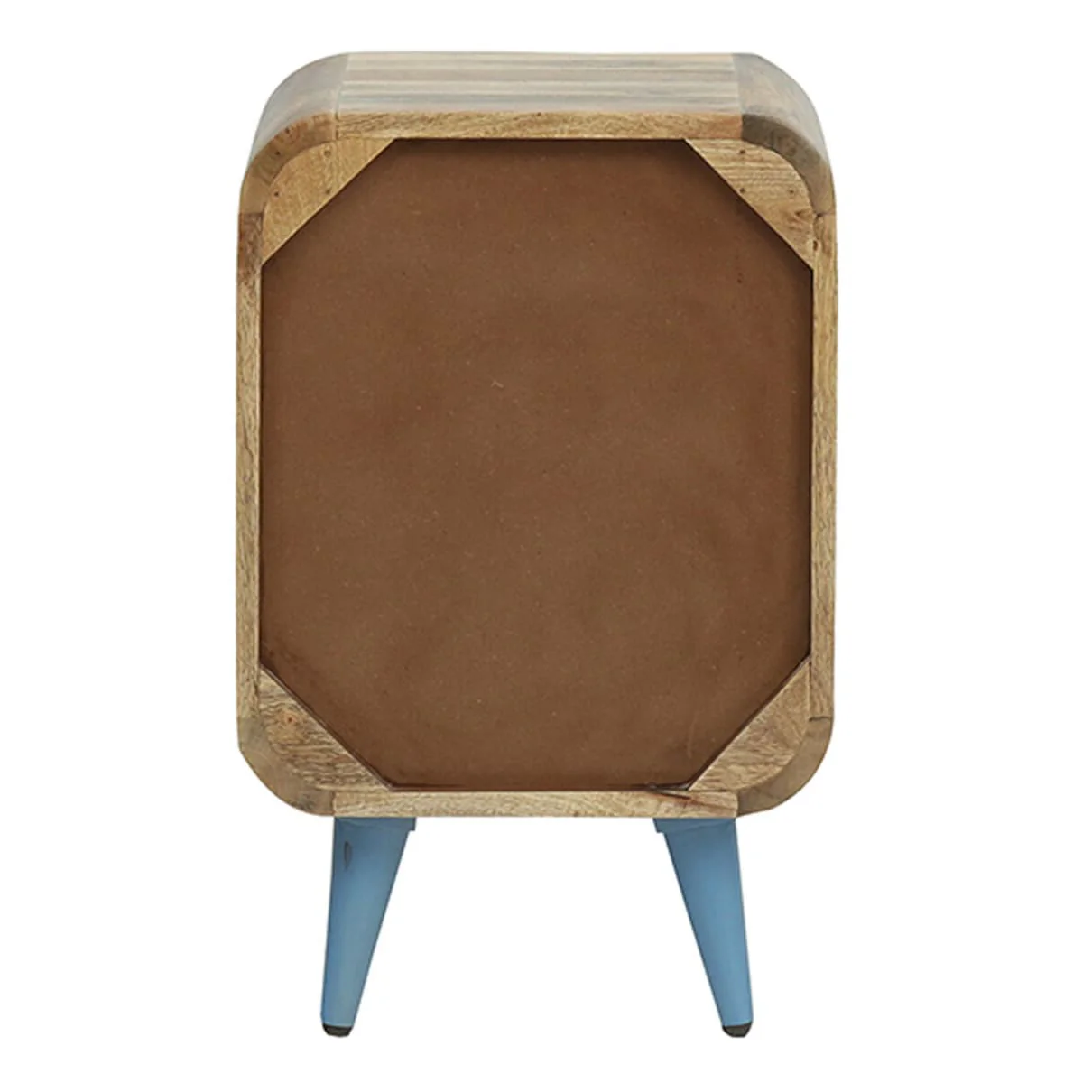 Vodrohome solid wood mango wood bedside table – sea side bedside night stand with three drawer end table 41x35.5x61 cm S#040