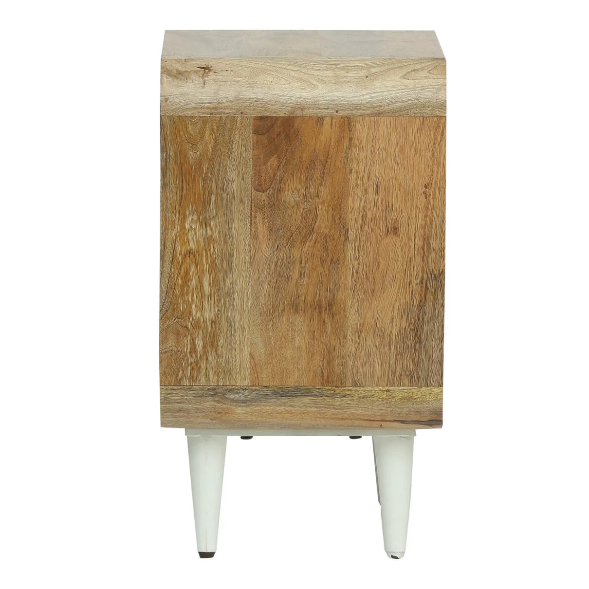 Vodrohome solid wood mango wood bedside table – sea side bedside night stand with three drawer end table 41x35.5x61 cm S#040