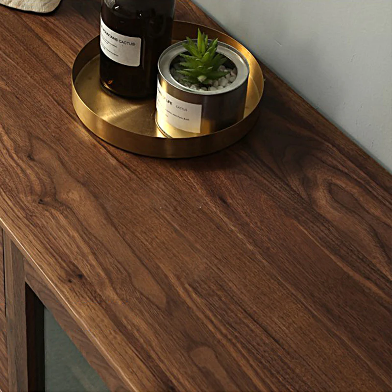 Vodrohome modern tv unit cabinet walnut finish – solid acacia wood tvc with Flip-Up Doors – tv consol table with set up box shelf TV#010 - vodrohome
