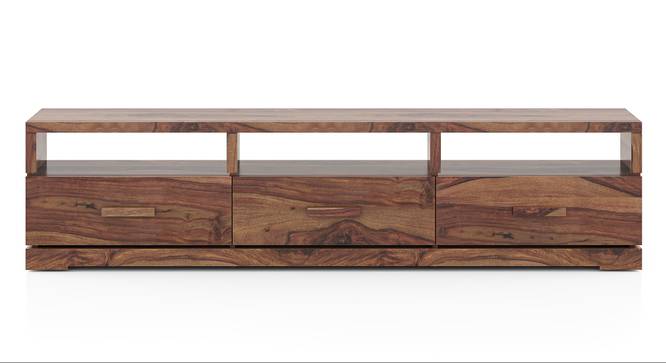 Vodrohome tv unit cabinet with 3 drawers – solid sheesham wood entertainment unit - tv consol table with open set up box shelf 175 x 41 x 43 cm TV#018 - vodrohome