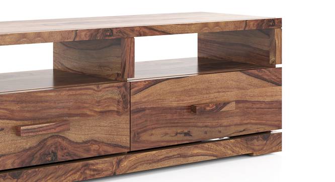 Vodrohome tv unit cabinet with 3 drawers – solid sheesham wood entertainment unit - tv consol table with open set up box shelf 175 x 41 x 43 cm TV#018 - vodrohome