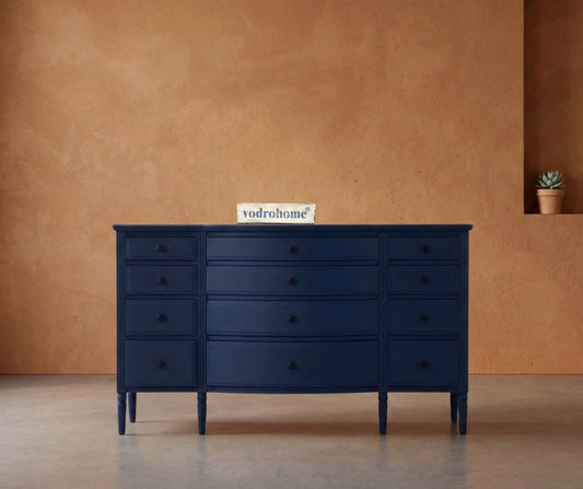 vodrohome solid wood lawrence chest of drawers – Egyptian Blue twelve drawers chest of drawer – luxurious collection of handicraft furniture 152x48x89 CM SB#004