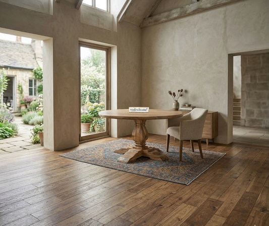 Solid Mango Wood French style Round Dining Table 75 X 75 X78h Cms C#003