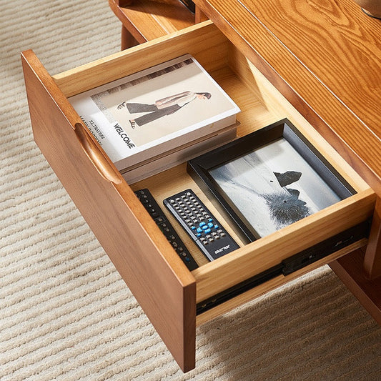 vodrohome rattan coffee table with storage drawer–cane center table with shelf for storage – bohemian solid mango wood coffee table for office and living room C#080