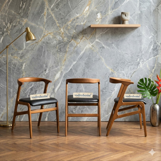 vodrohome sheesham woodash ford chair with leatherette upholstery side chair occasional chair W: 56 x D: 58 x H: 80 CH#0023