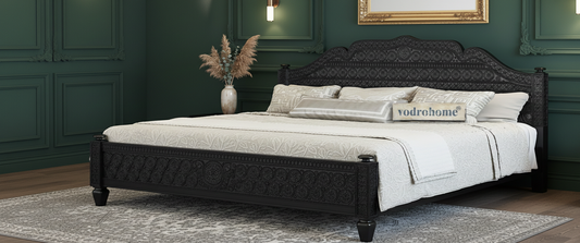 vodrohome® Jodhpur Carved Bed Luxuries – Where Heritage Meets Modern Living