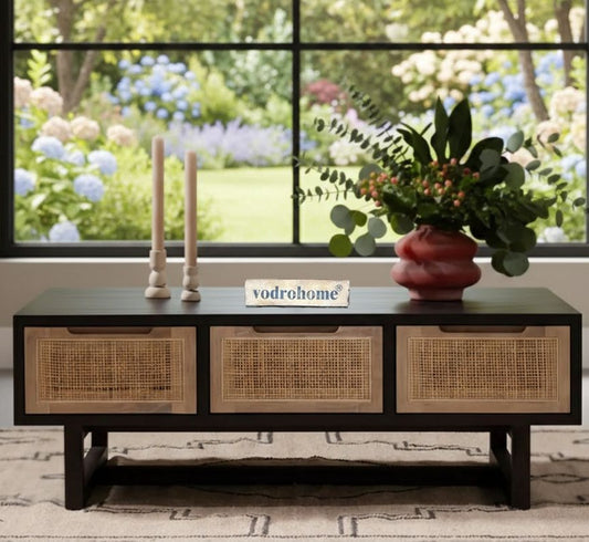 vodrohome® Rattan Coffee Table – A Perfect Blend of Style and Storage