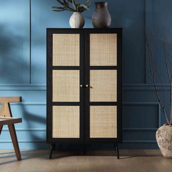 Vodrohome Woven Rattan Compact Double Closet wardrobe – almirah 80 W x 55 D x 139 H cm AB#002 - vodrohome