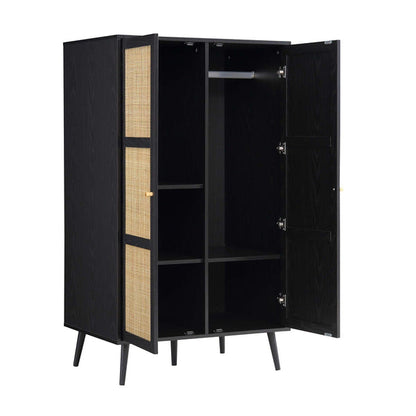 Vodrohome Woven Rattan Compact Double Closet wardrobe – almirah 80 W x 55 D x 139 H cm AB#002 - vodrohome