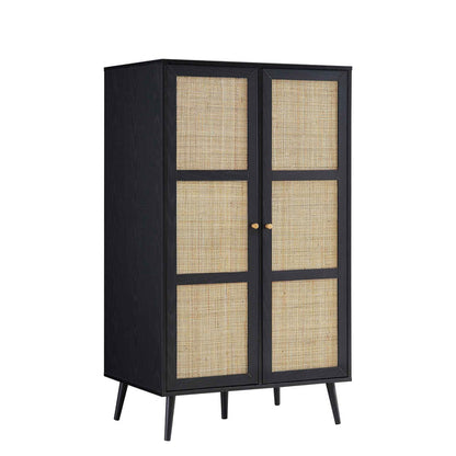 Vodrohome Woven Rattan Compact Double Closet wardrobe – almirah 80 W x 55 D x 139 H cm AB#002 - vodrohome