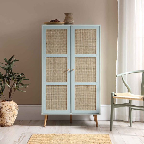 Vodrohome Woven Rattan Compact Double Closet wardrobe – almirah 80 W x 55 D x 139 H cm AB#002 - vodrohome