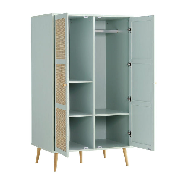 Vodrohome Woven Rattan Compact Double Closet wardrobe – almirah 80 W x 55 D x 139 H cm AB#002 - vodrohome