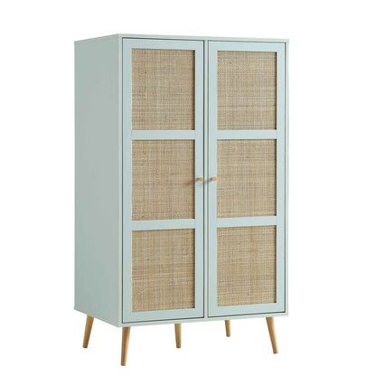 Vodrohome Woven Rattan Compact Double Closet wardrobe – almirah 80 W x 55 D x 139 H cm AB#002 - vodrohome