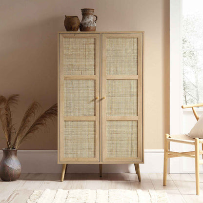 Vodrohome Woven Rattan Compact Double Closet wardrobe – almirah 80 W x 55 D x 139 H cm AB#002 - vodrohome