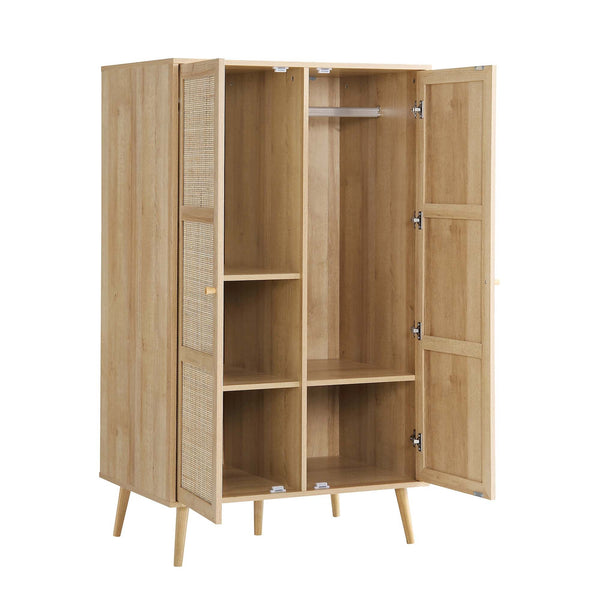 Vodrohome Woven Rattan Compact Double Closet wardrobe – almirah 80 W x 55 D x 139 H cm AB#002 - vodrohome