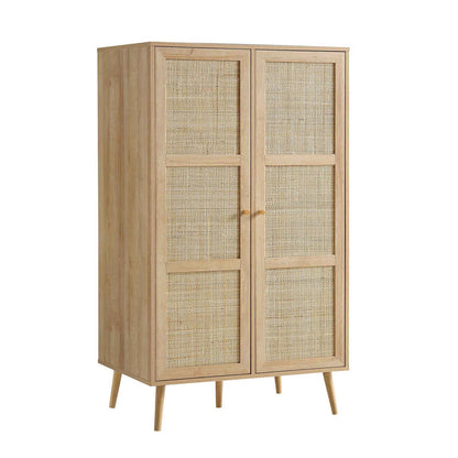 Vodrohome Woven Rattan Compact Double Closet wardrobe – almirah 80 W x 55 D x 139 H cm AB#002 - vodrohome