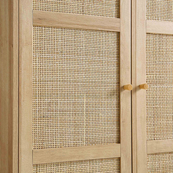 Vodrohome Woven Rattan Compact Double Closet wardrobe – almirah 80 W x 55 D x 139 H cm AB#002 - vodrohome