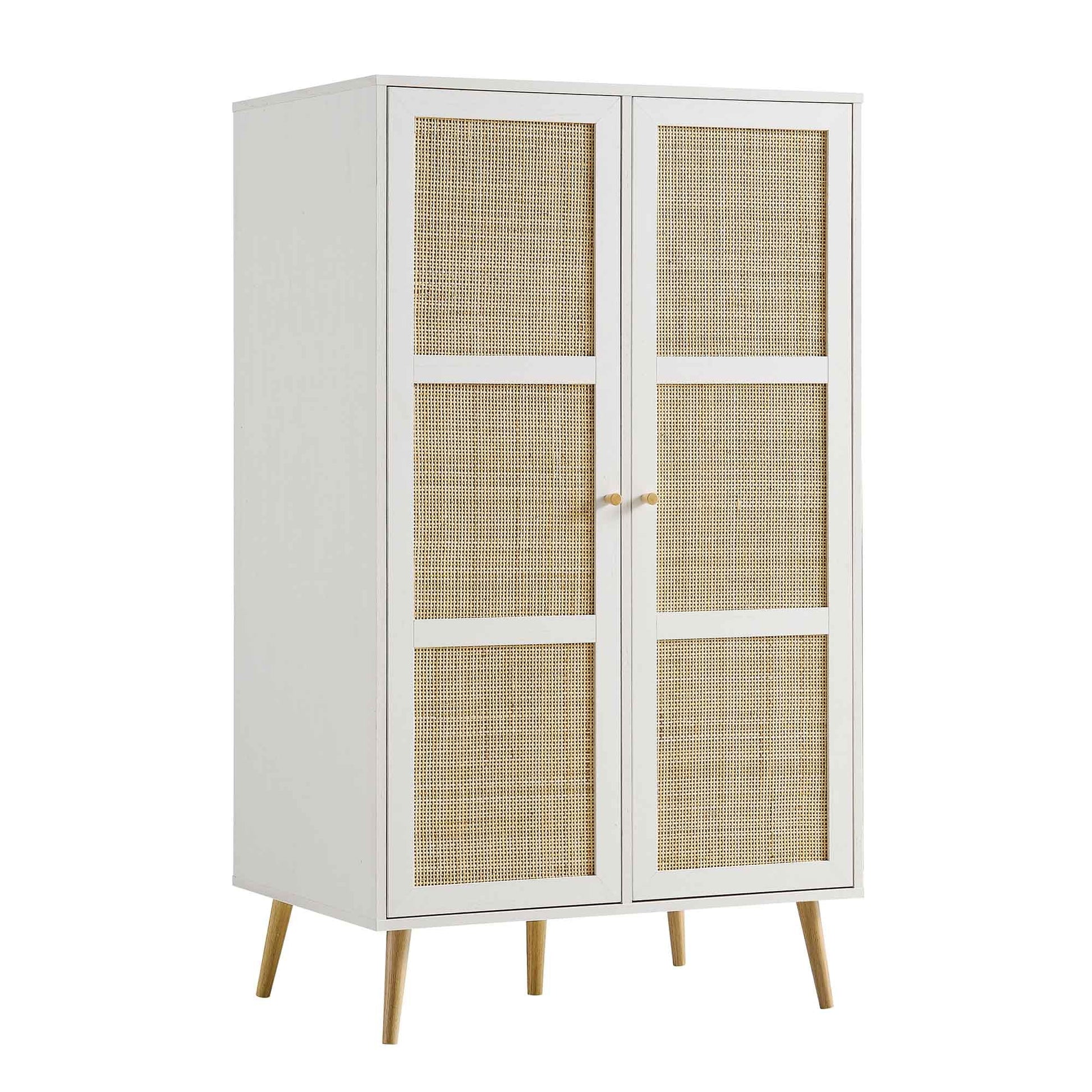 Vodrohome Woven Rattan Compact Double Closet wardrobe – almirah 80 W x 55 D x 139 H cm AB#002 - vodrohome