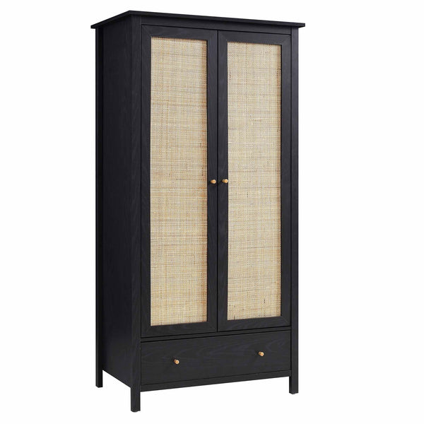 Vodrohome Woven Rattan Compact Double Closet wardrobe – almirah 93 W x 55 D x 185 H cm AB#003 - vodrohome