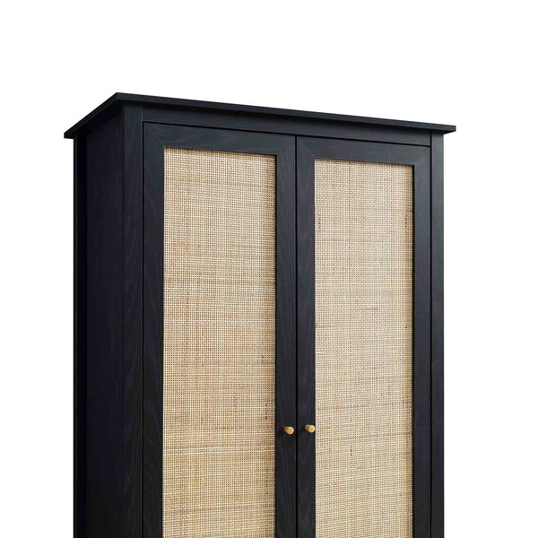 Vodrohome Woven Rattan Compact Double Closet wardrobe – almirah 93 W x 55 D x 185 H cm AB#003 - vodrohome