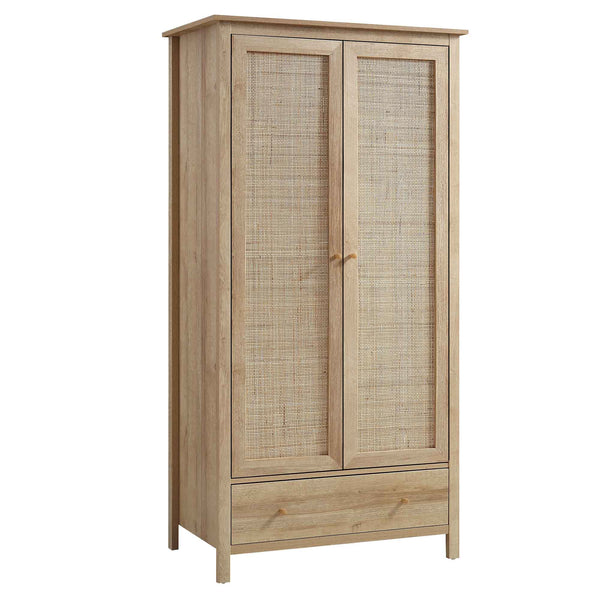 Vodrohome Woven Rattan Compact Double Closet wardrobe – almirah 93 W x 55 D x 185 H cm AB#003 - vodrohome