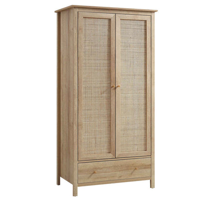 Vodrohome Woven Rattan Compact Double Closet wardrobe – almirah 93 W x 55 D x 185 H cm AB#003 - vodrohome