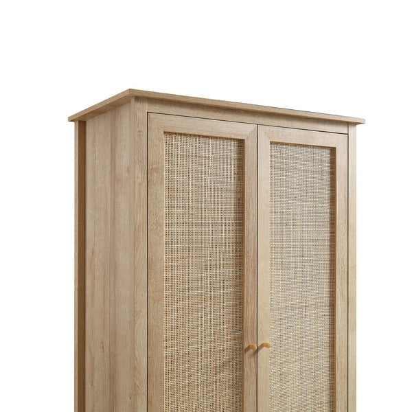 Vodrohome Woven Rattan Compact Double Closet wardrobe – almirah 93 W x 55 D x 185 H cm AB#003 - vodrohome