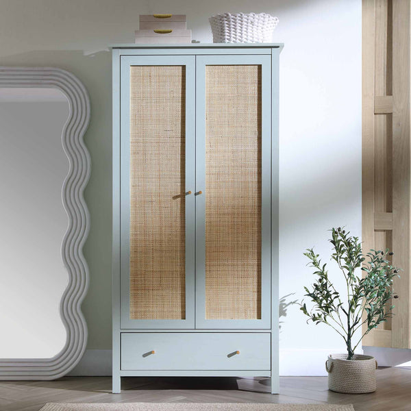 Vodrohome Woven Rattan Compact Double Closet wardrobe – almirah 93 W x 55 D x 185 H cm AB#003 - vodrohome