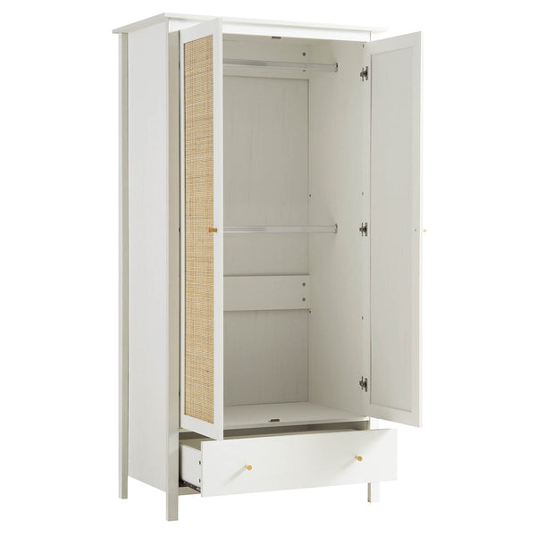 Vodrohome Woven Rattan Compact Double Closet wardrobe – almirah 93 W x 55 D x 185 H cm AB#003 - vodrohome