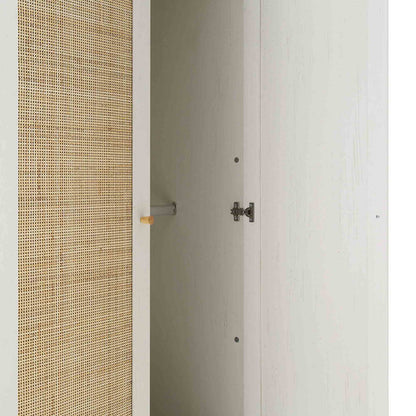 Vodrohome Woven Rattan Compact Double Closet wardrobe – almirah 93 W x 55 D x 185 H cm AB#003 - vodrohome