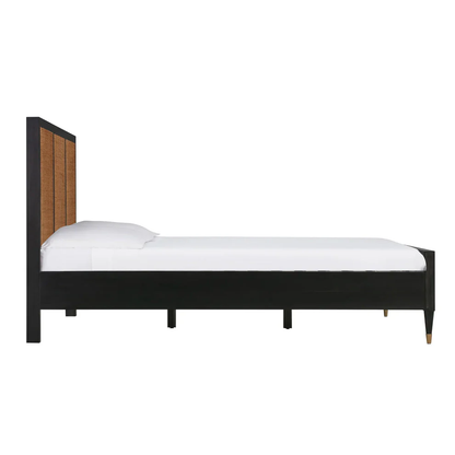 Vodrohome Marwar Rattan Cane Bed Solid Wood Black B#009 - vodrohome