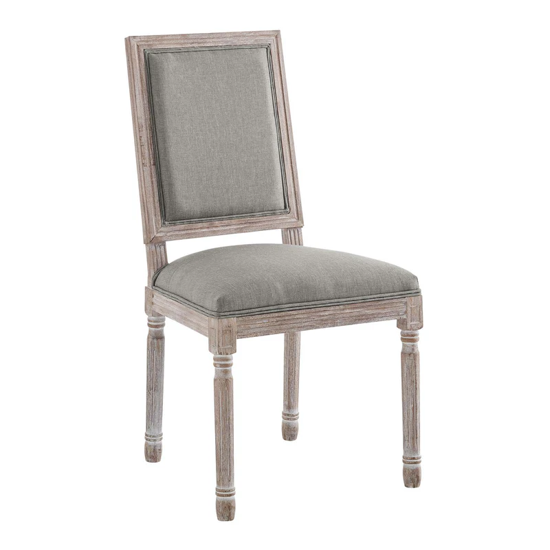 Vodrohome Vintage style French chair – solid mango wood upholstered dining chair with comfortable Back Rest 19.75W×21.75D×40.5H inches CH#008 - vodrohome