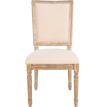 Vodrohome Vintage style French chair – solid mango wood upholstered dining chair with comfortable Back Rest 21"W x 25"D x 38"H inches CH#009 - vodrohome