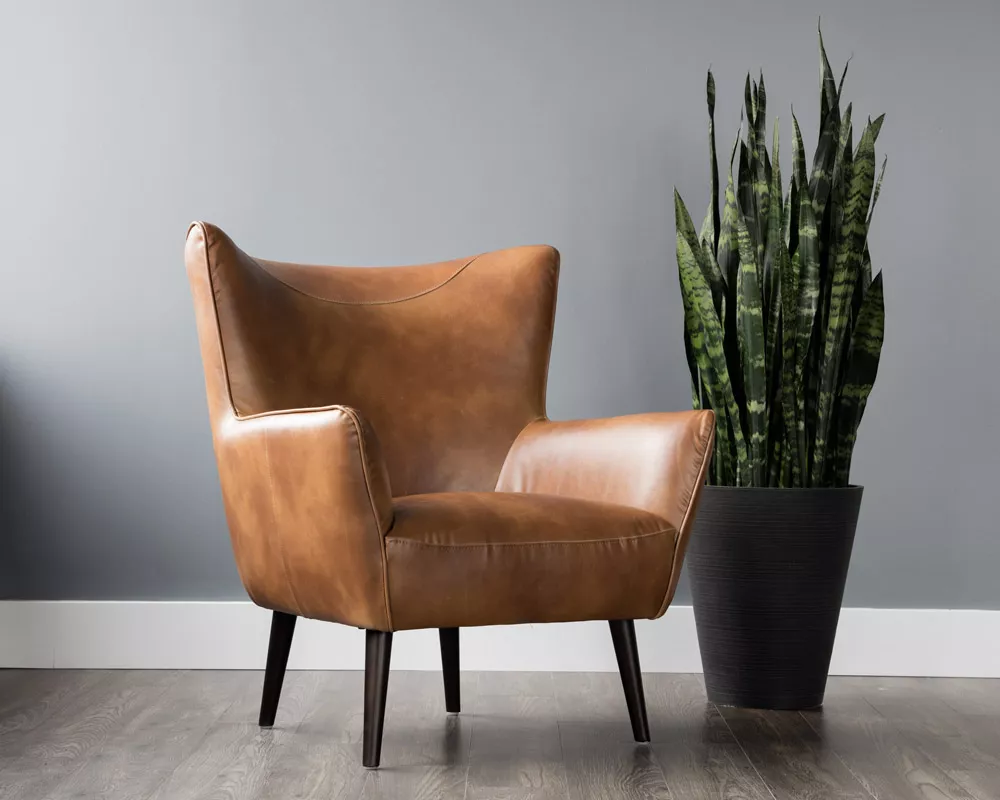 Vodrohome Vintage Hawana Lounge Chair - Accent Chair Brown Leather Armchair – Occasional Chair Buff Leather Available In 2 Colors CH#004 - vodrohome