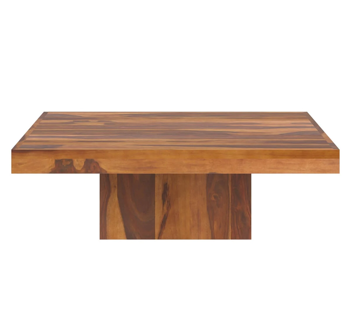 Vodrohome solid sheesham wood centre table - premium designer square coffee table for home and office - large square pedestal coffee table C#005 - vodrohome