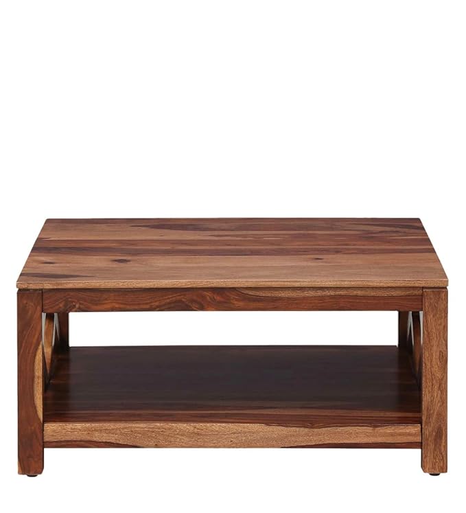 Vodrohome Solid Sheesham Wood Wooden Coffee Table Centre Table for Living Room | Teapoy Center Table for Home (Teak Finish) C#007 - vodrohome