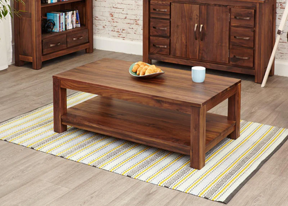 Vodrohome Sheesham Wood Coffee Table With Shelf For Living Room Honey Finish – Confrence Table – Sofa Set Table Classic C#012 - vodrohome