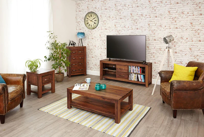 Vodrohome Sheesham Wood Coffee Table With Shelf For Living Room Honey Finish – Confrence Table – Sofa Set Table Classic C#012 - vodrohome