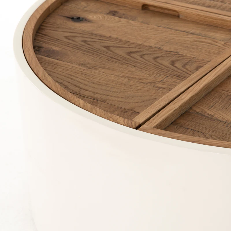 Vodrohome Drum Coffee Table – Trunk center table with storage – solid Mango wood coffee table living room C#022 - vodrohome