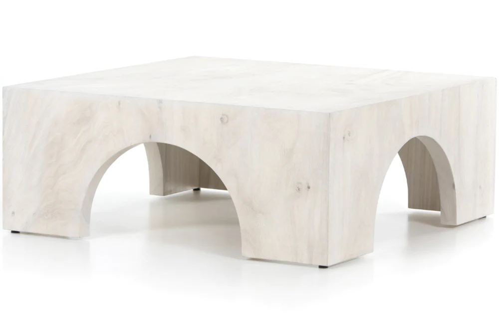 Vodrohome block design coffee table – square center table with unique look – solid mango wood coffee table for office and living room C#023 - vodrohome